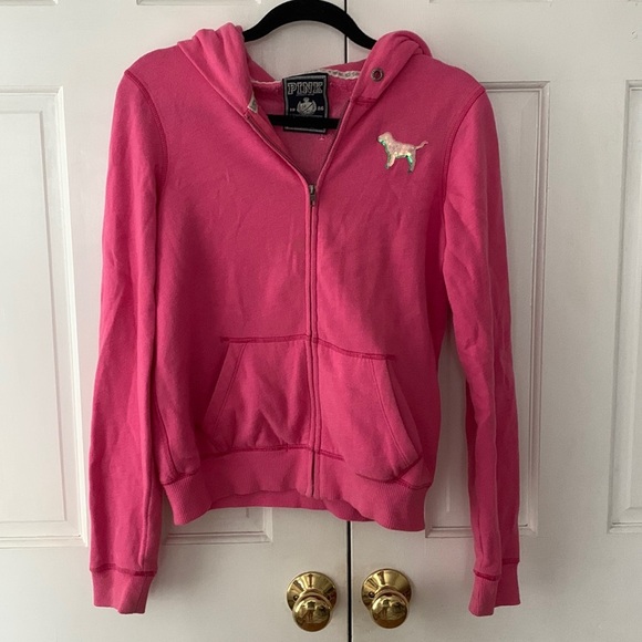 Vintage PINK Zip-Up Hoodie - Picture 1 of 4
